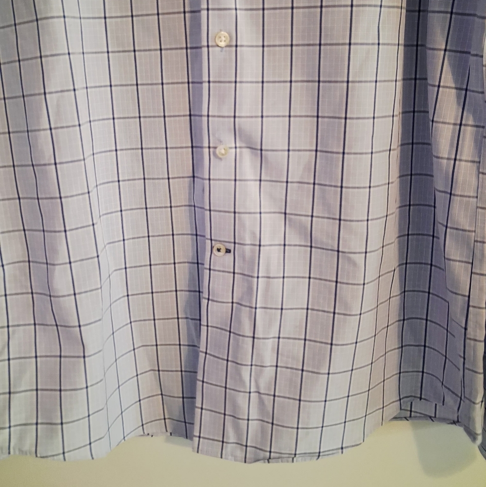 Blue Plaid Shirt Mens Size 16 - Picture 3 of 7